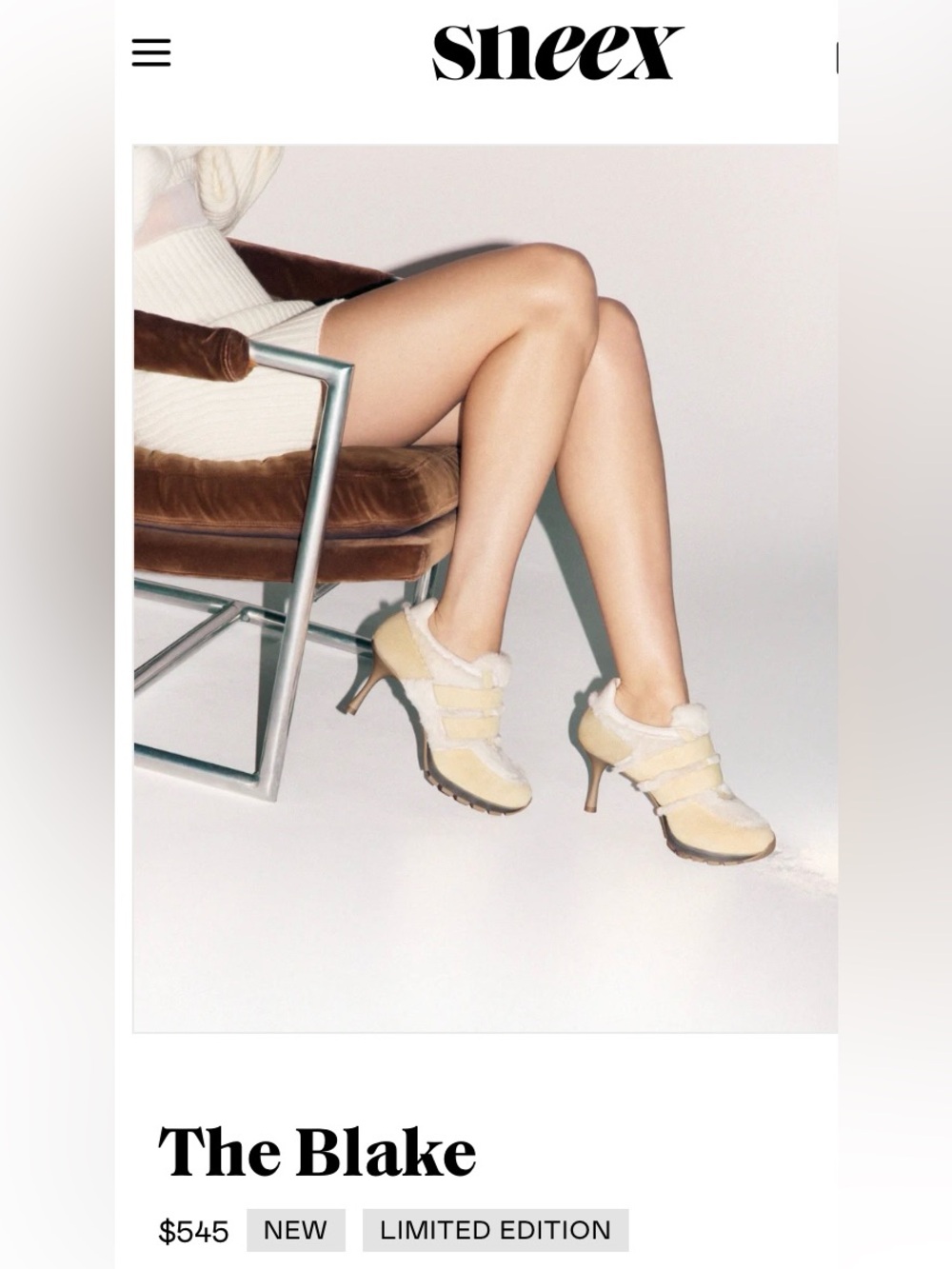 The Blake — Cream Shearling High-Heel Booties